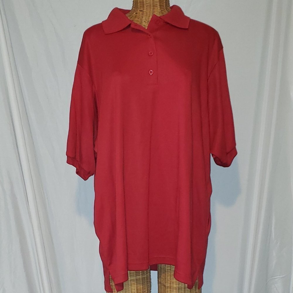 Ladies ALL AMERICAN COMFORT Polo Shirt in Red - 2x